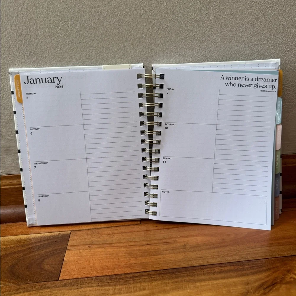 2026 Planners, Eccolo Spiral Agenda Planner, Weekly & Monthly Pages, 12 Months